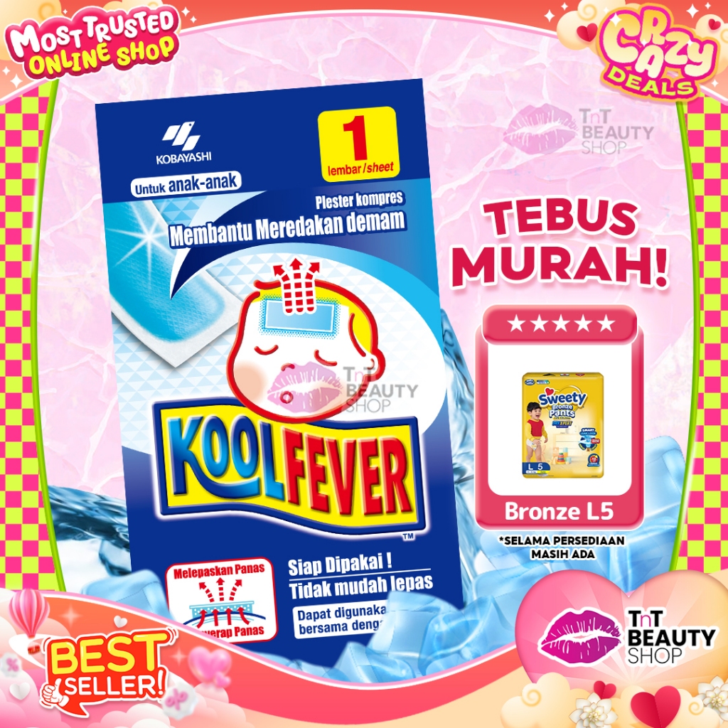 Koolfever Kid [1 pcs] - Plester Kompres Demam Anak Penurun Panas | TnT Beauty Shop