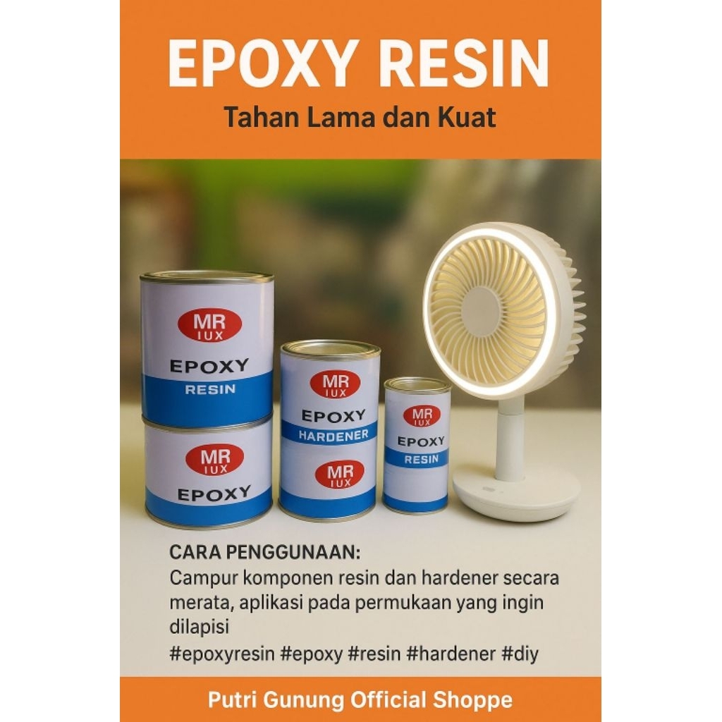 Epoxy Resin dan Hardener Mr Lux | Free Ongkir | Lem Kayu Resin Bening | Multifungsi Cat Epoxy Anti K