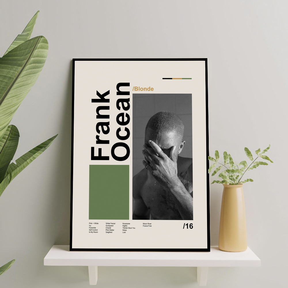 Poster Frank Ocean - Blonde Cover Album Frameblock