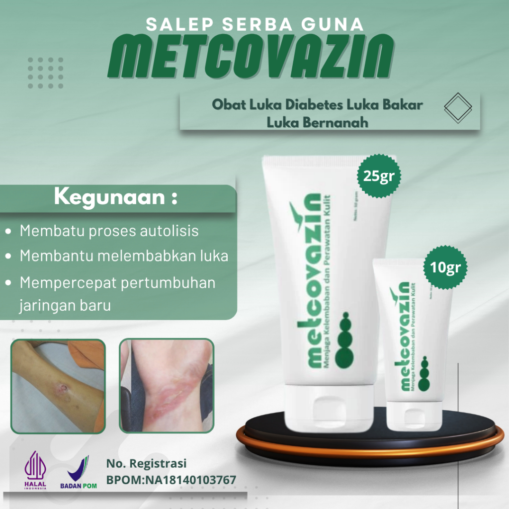 Salep Metcovazin Reguler 10gr Obat Luka Diabetes Luka Bakar Luka Bernanah