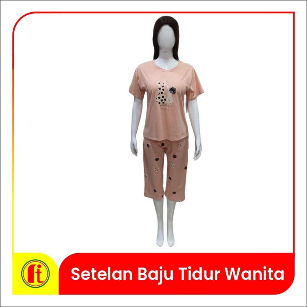 Setelan Piyama Motif Boneka Wanita Dewasa - RITA