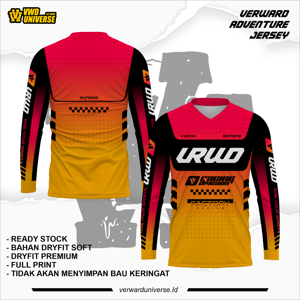 Verward Jersey Sepedah Racing adventure Jersey Cross Mtb full print Original
