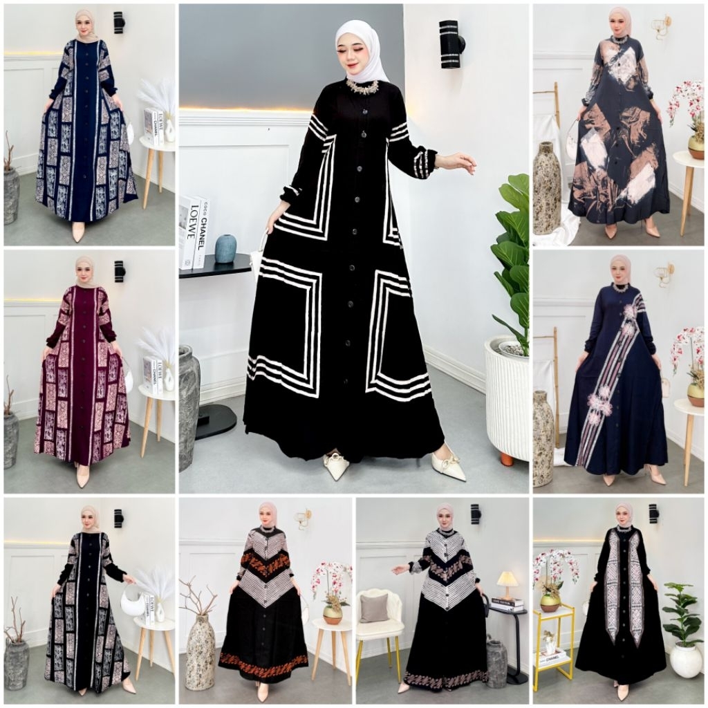 FATIMAH || Gamis Twill Ori || Cap Malaman || Kancing (Busui Friendly) || by Alena Batik
