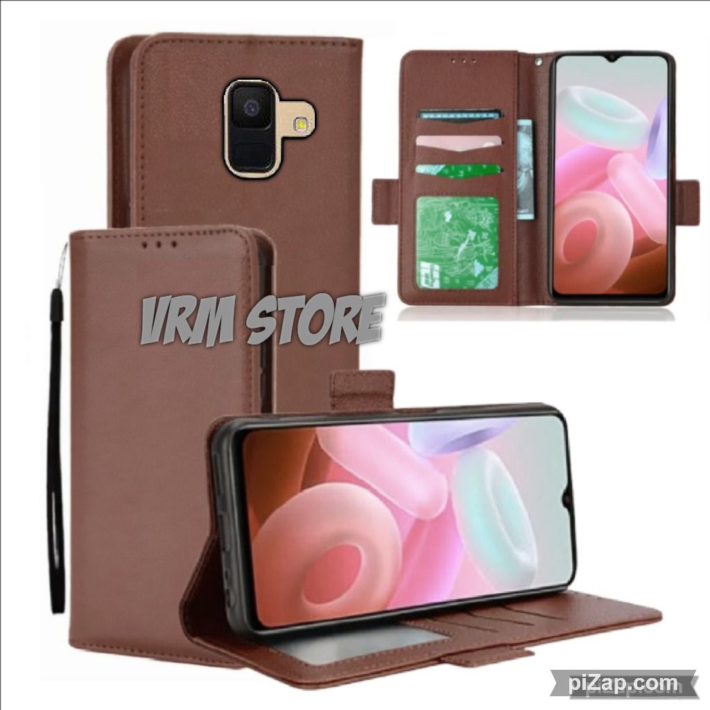 Case Dompet Hp Samsung J6 Plus Case Dompet Casing Hp Flip Kulit Case Wallet Leather Cover