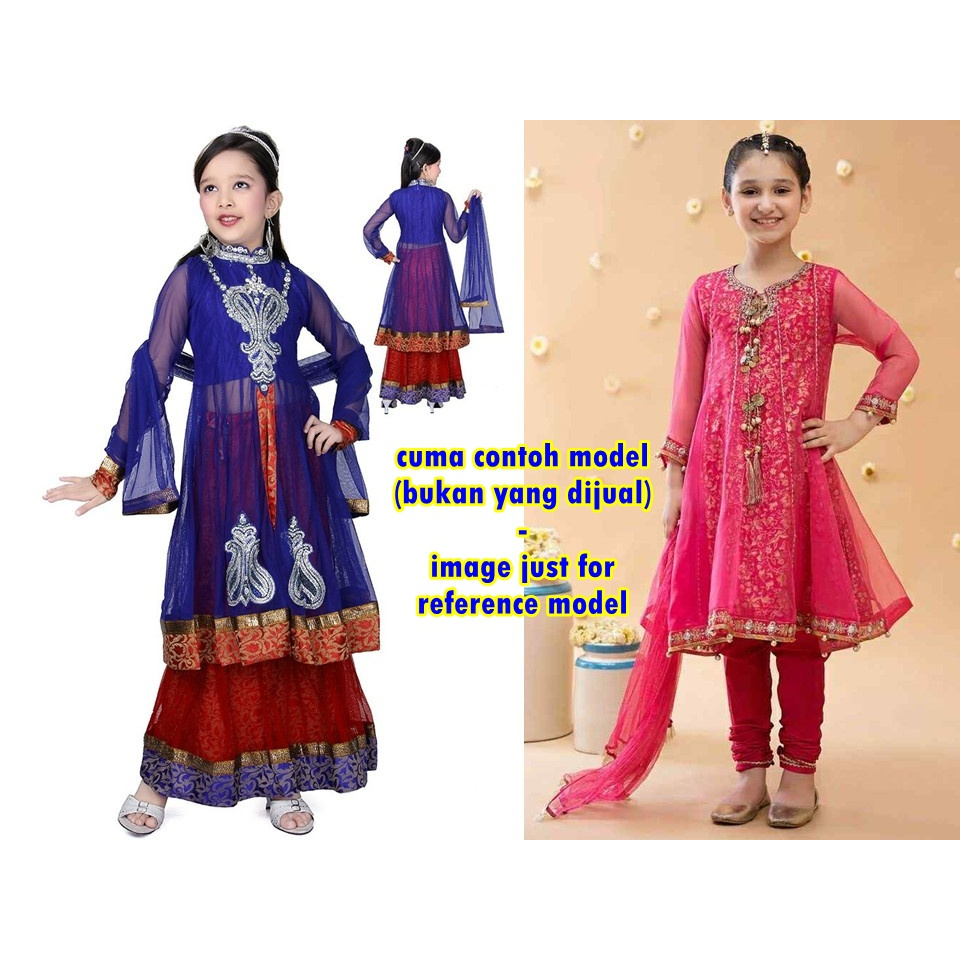 2in1 Lehenga Kids Umur 7,8,9 tahun / Baju India Anak Perempuan