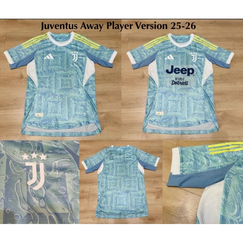 Jersey Kaos Baju Sepak Bola Juve Jupe Juventus Home Away 3rd Third Biru Muda Player Issue Version Cl