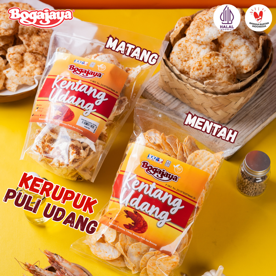 OLEH OLEH SURABAYA KERUPUK PULI UDANG BOGAJAYA 200 GRAM (NEW PRODUCT)