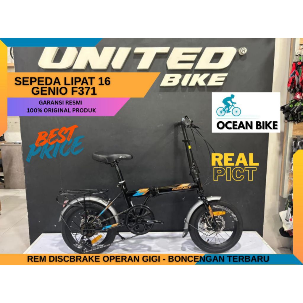 Sepeda Lipat 16 Genio F371 Terbaru Free Gift