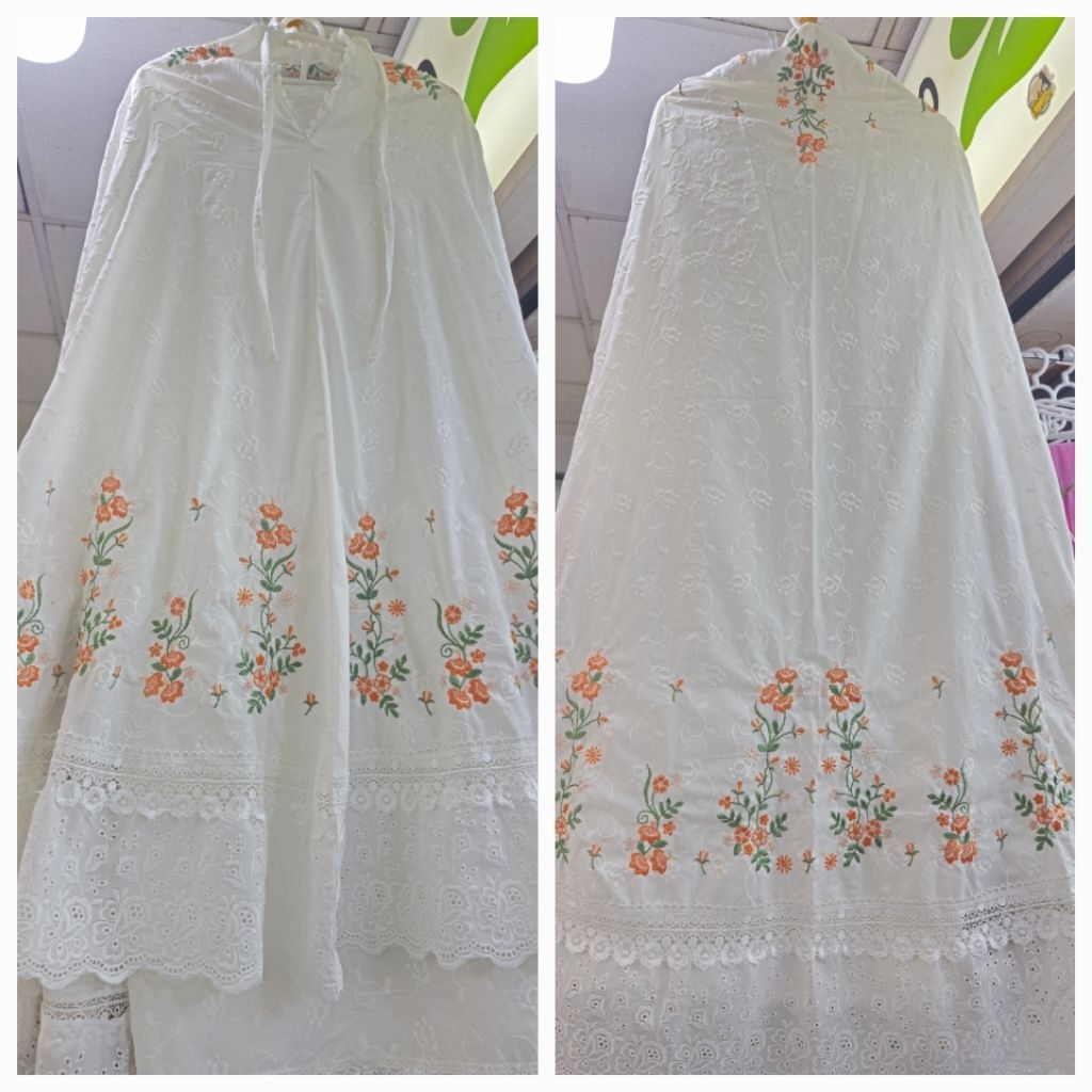 Mukena Katun Bordir Series Katun Paris Mewah Jumbo