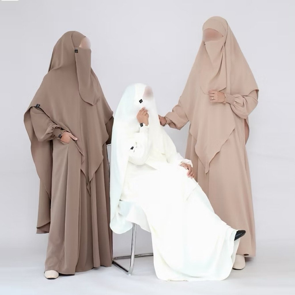 TA BY TRZ - Set Gamis Come Series - Gamis set Khimar Bandana - Abaya Gamis Umroh