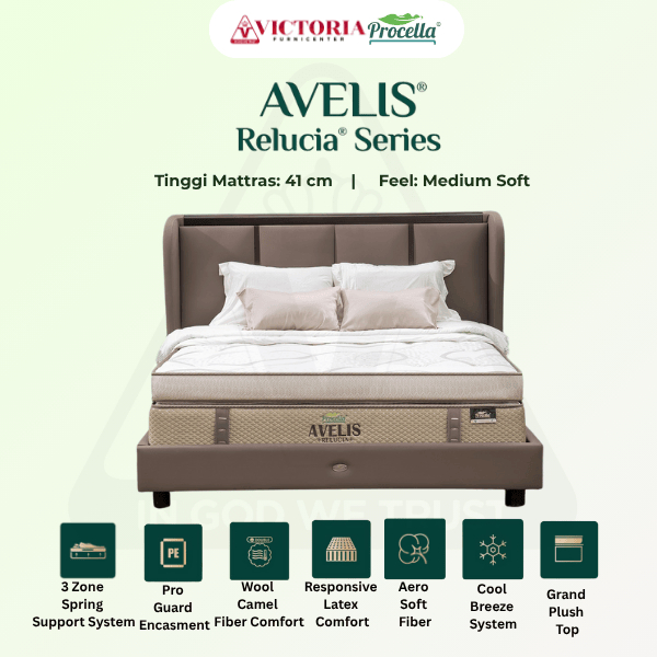 Procella Avelis 160x200 160 x 200 Fullset Full Bed Set Springbed Spring Bed Termurah