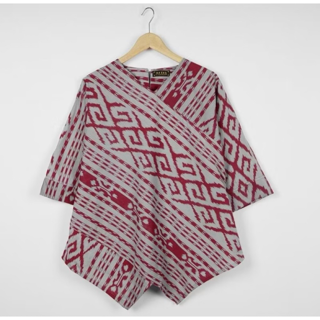 Blouse Batik Motif Songket etnic Terbaru Atasan Blouse Motif Songket etnic