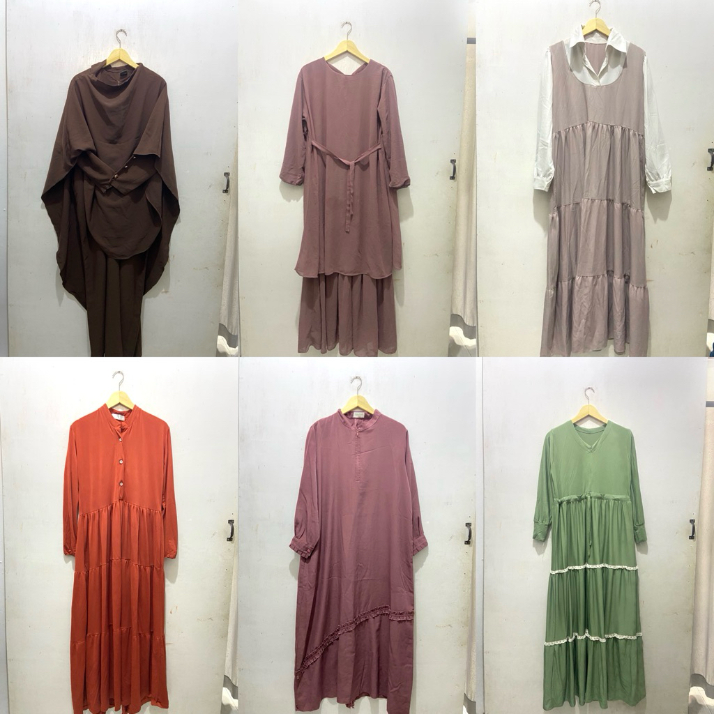 GAMIS SET KHIMAR PRELOVED / GAMIS PL / DRESS PRELOVED / GAMIS