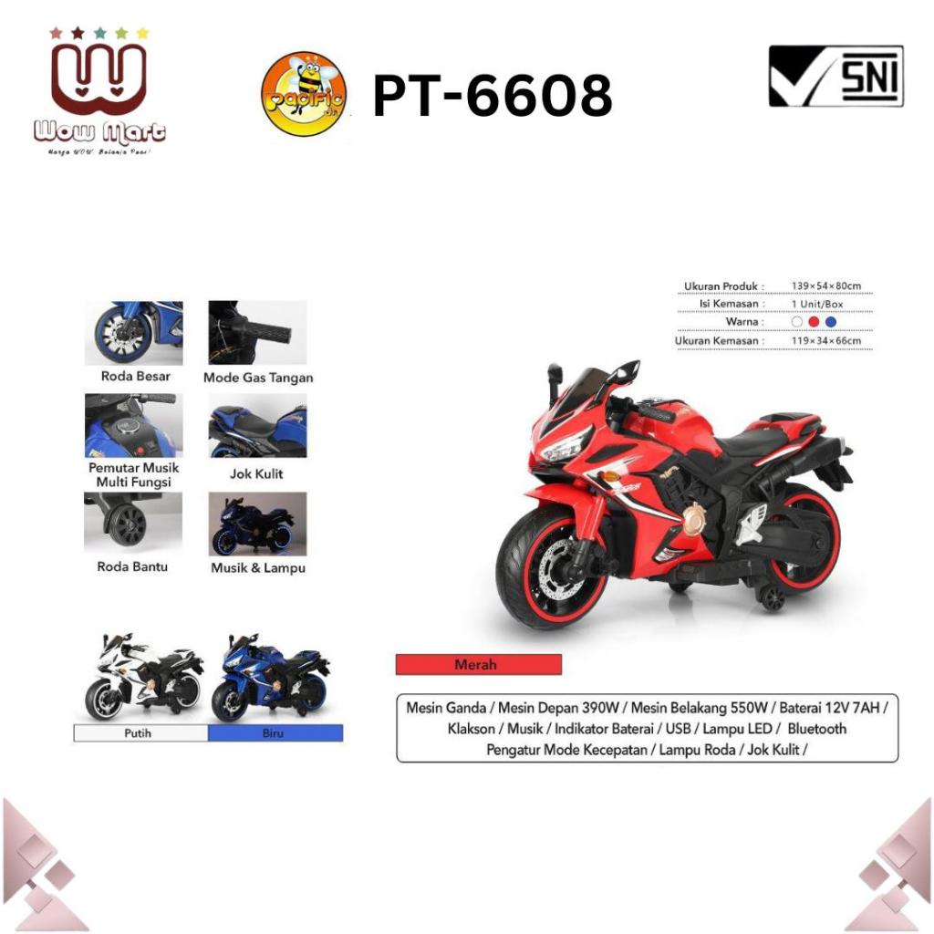 PT 6608 Pacific Kids Rechargeable Motorcycle Racing // Mainan Motor Aki Anak Model Motor Balap Dilen