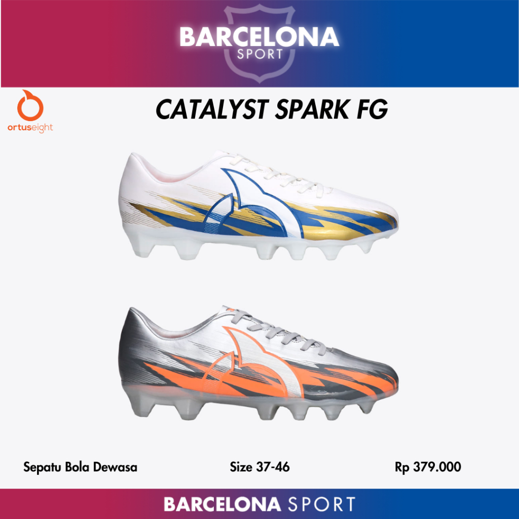 OrtusEight Catalyst Spark FG - Sepatu Sepak Bola Dewasa Size 37 38 39 40 41 42 43 44 45 46