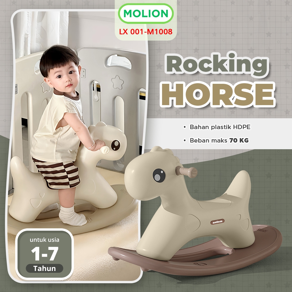 MOLION Mainan Kuda Kudaan HDPE Rocking Horse Kuda Goyang Plastik Mainan Anak Jungkat Jungkit Ayun Ku
