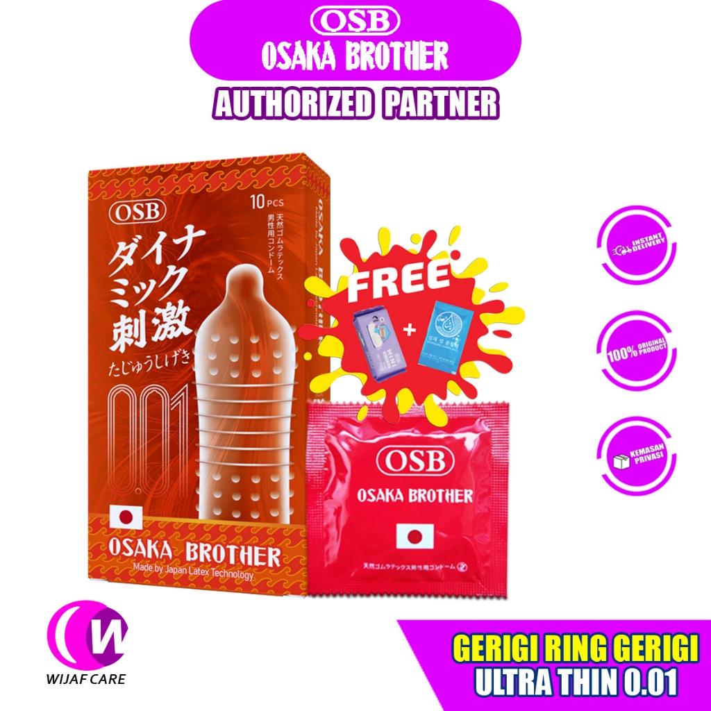 OSB Kondom Premium Motif Cincin/Ring Super Tipis 0,01 - Osaka Brother Orange