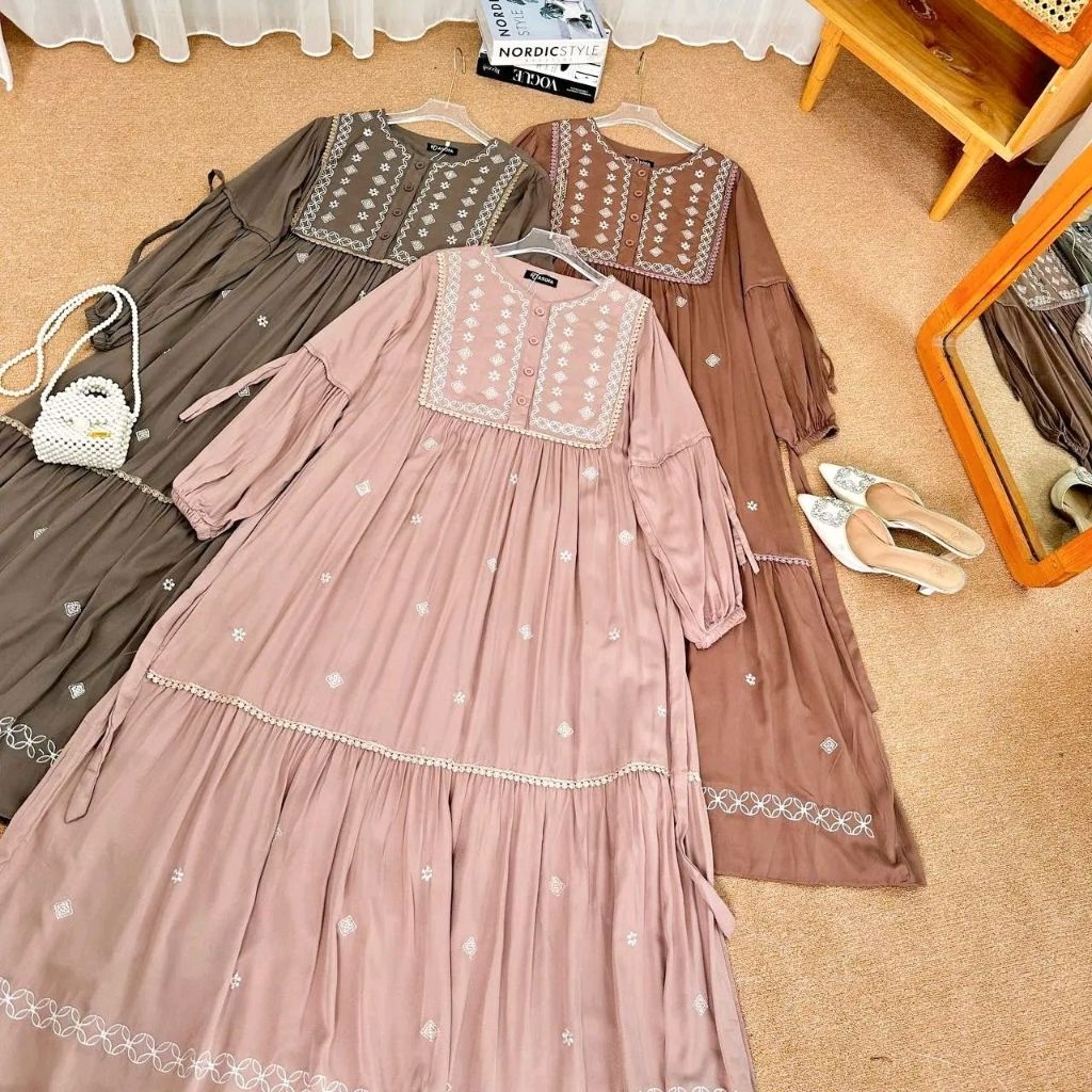 Asofa Maryam Gamis Aksen Renda Tille Fashion Muslim Raya Series