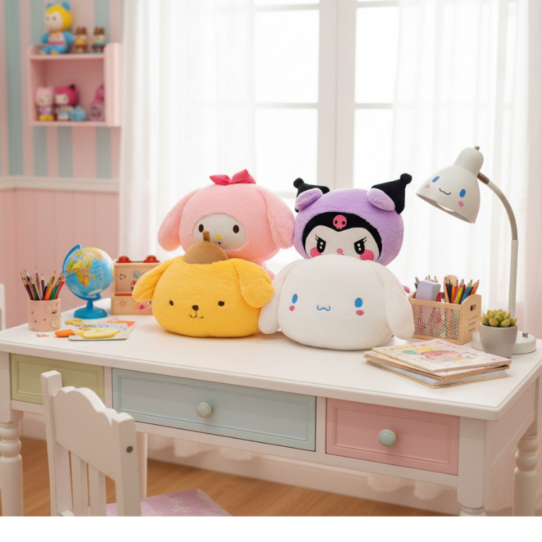 Bantal Kepala Boneka MyMelody And Friends Kuromi Cinamaroll Melody PPpurin