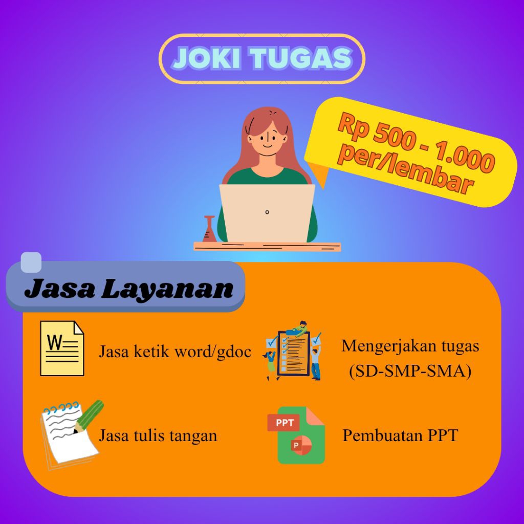 Jasa Ketik | Tulis Tangan | Pengerjaan Tugas | PPT