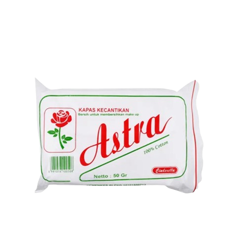 CINDERELLA KAPAS KECANTIKAN ASTRA 40GR 50GR 60GR