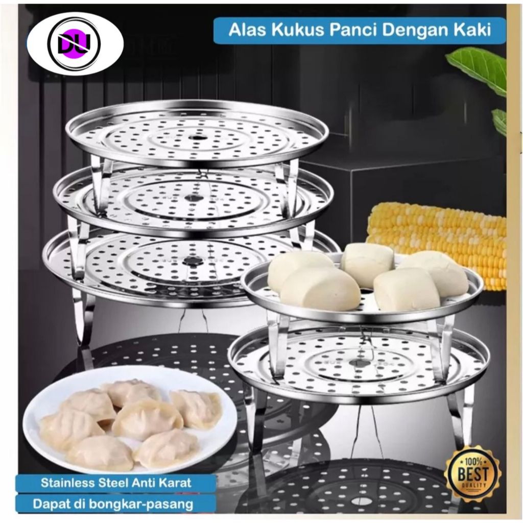 Alas Kukus Stainless Steel Tatakan Kukus Panci Steamer Rack Tatakan Kukusan Alas Panci Kukus Tatakan