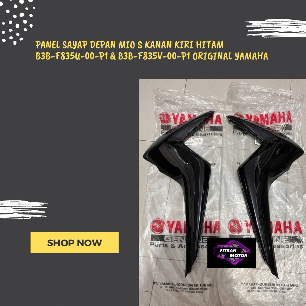 PANEL SAYAP Depan MIO S KANAN KIRI HITAM B3B-F835U-00-P1 & B3B-F835V-00-P1 ORIGINAL YAMAHA