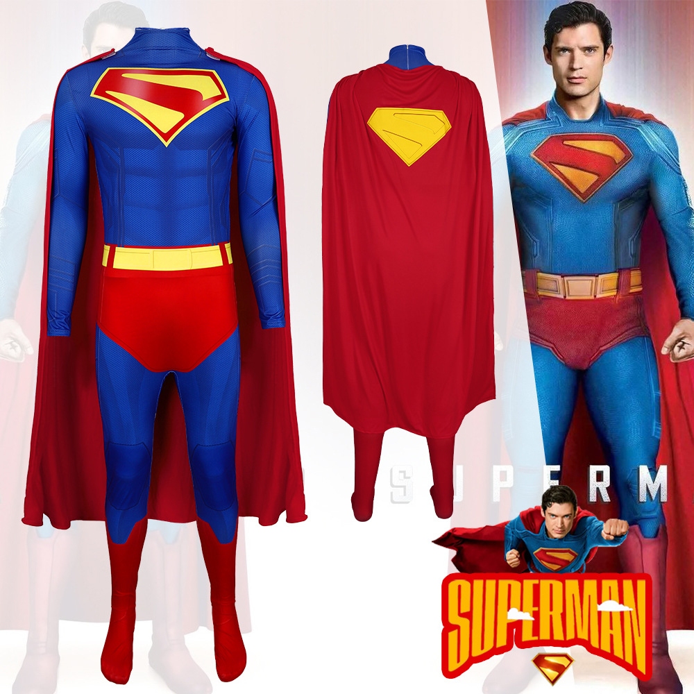 Superman Biografi Orang Dewasa Cosplay Halloween Jumpsuit Peran Pakaian Cosplay BodySuit