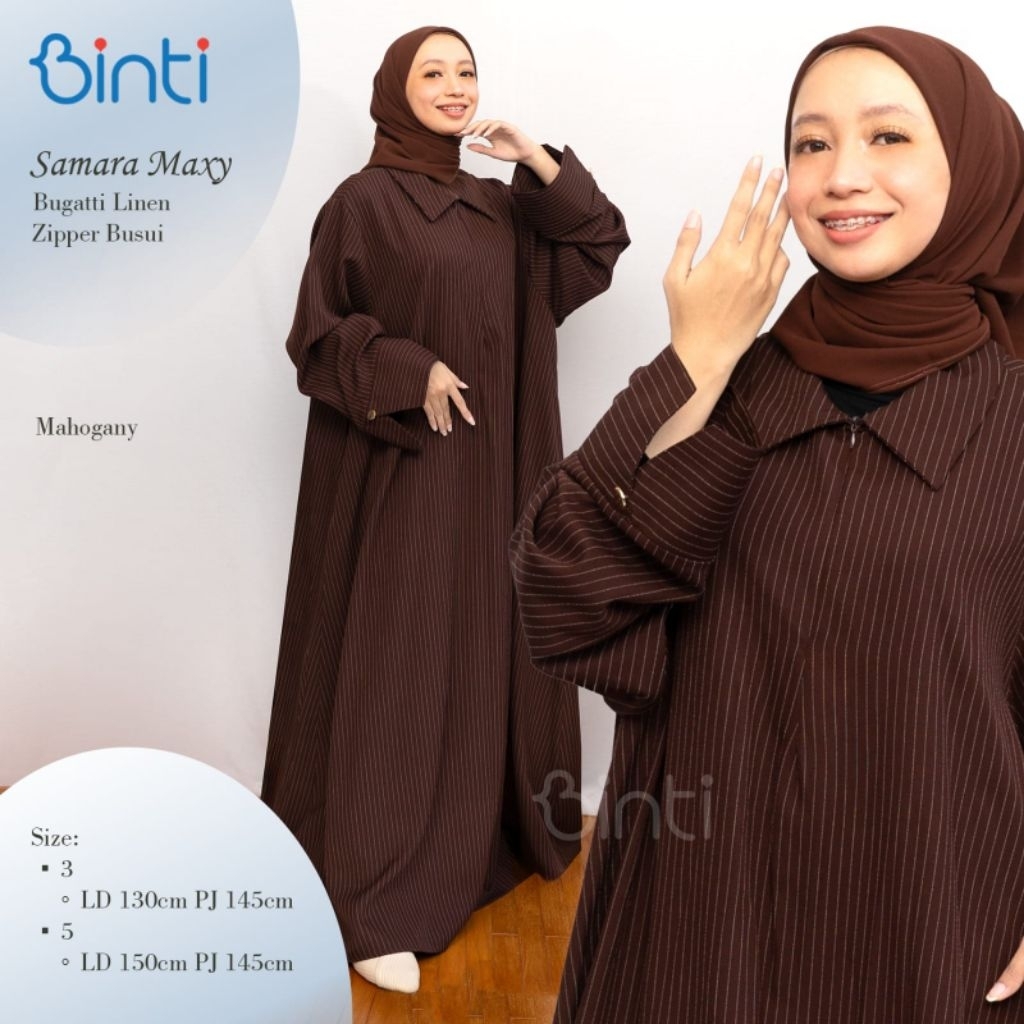 BEST SELLER SAMARA MAXY DRESS JUMBO LD 130 LD 150 BUGATTI LINEN BY BINTI KARET MUSLIM PANJANG FORMAL