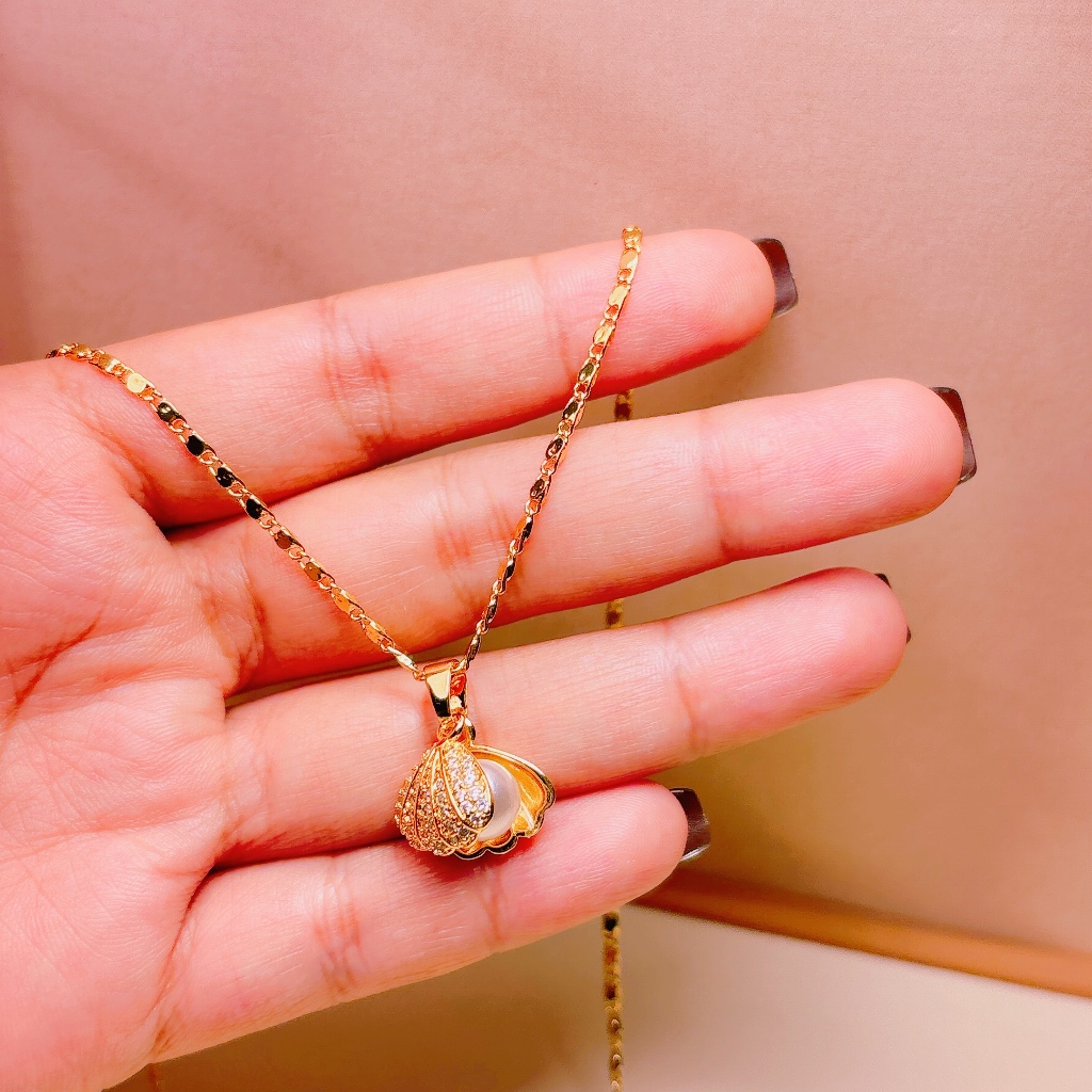 Miss Jewelry 571 Kalung Mutiara Cangkang Kerang Kelas Atas untuk Wanita / Kalung Mutiara Kerang