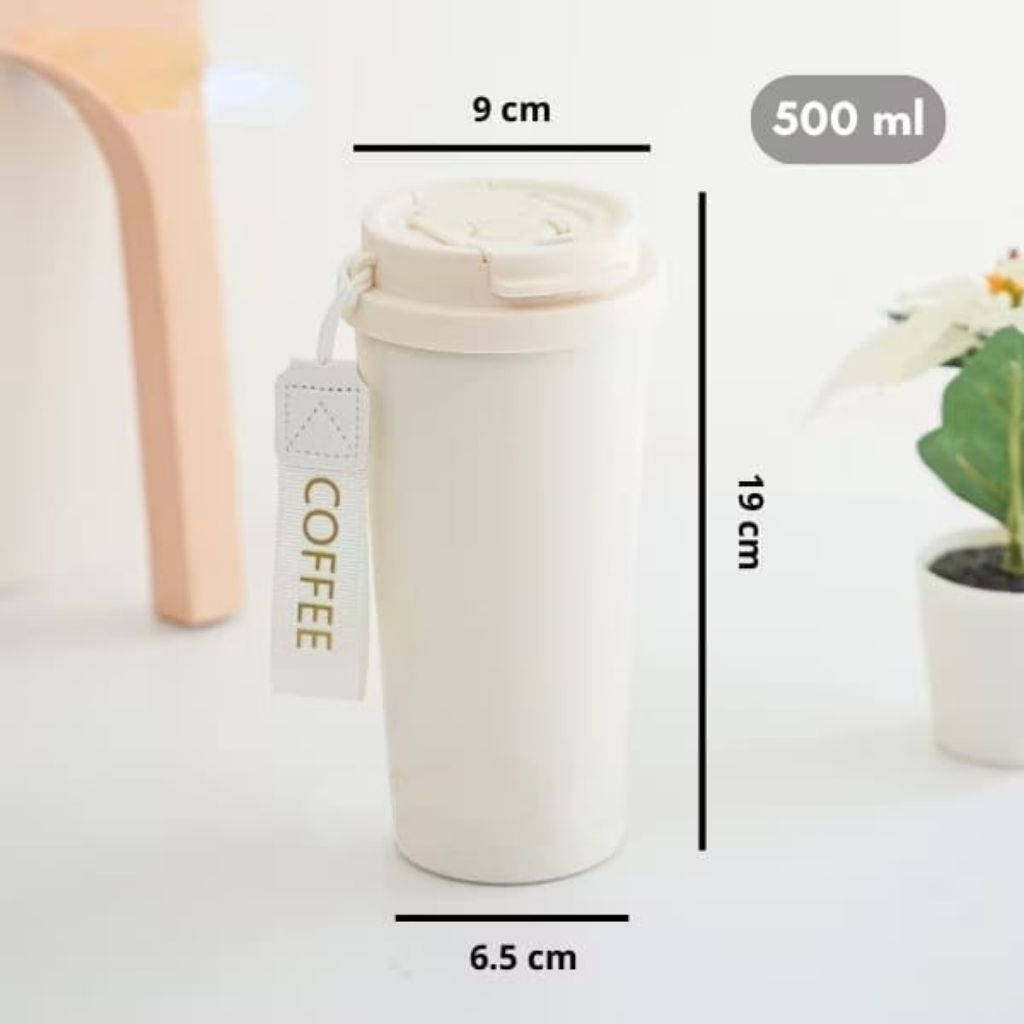 Soreshop_ Tumbler Kopi Kenangan Polos Stainless Steel Sus 316. Termos Kopi 530Ml Mug Gelas Tahan