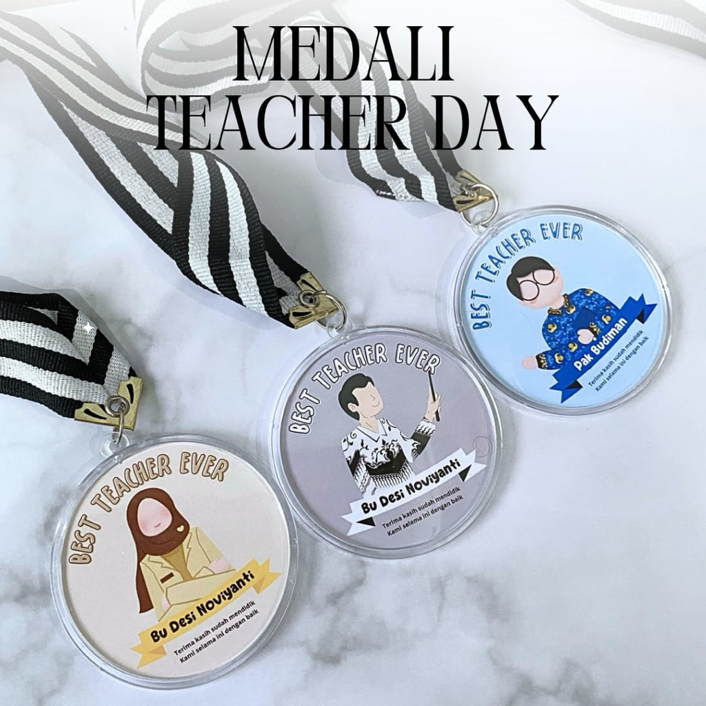 WORDGIFT MEDALI CUSTOM NAMA SPESIAL DESIGN HARI GURU Medali Custom - Mendali Akrilik Hari Guru - Kad