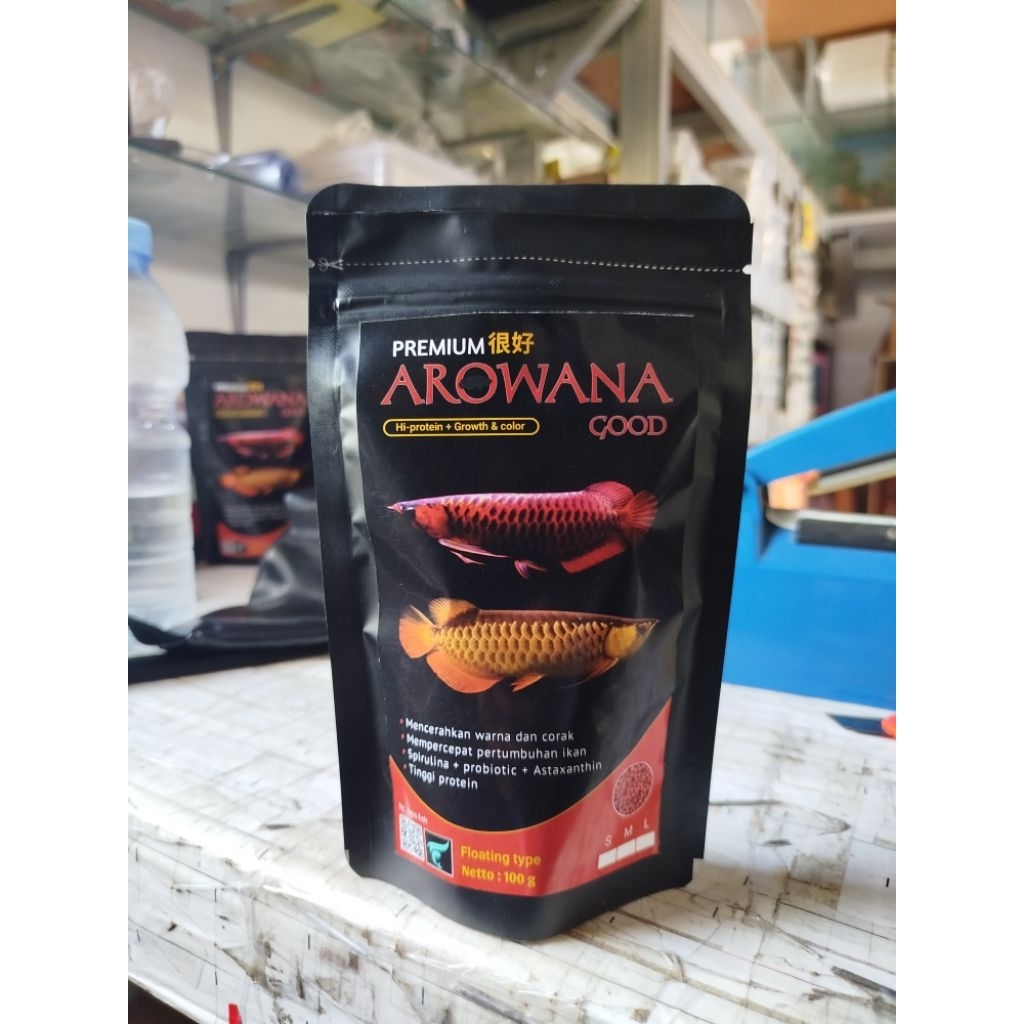 Pelet ikan AROWANA GOOD isi 100gram pakan ikan arwana red jardini silver