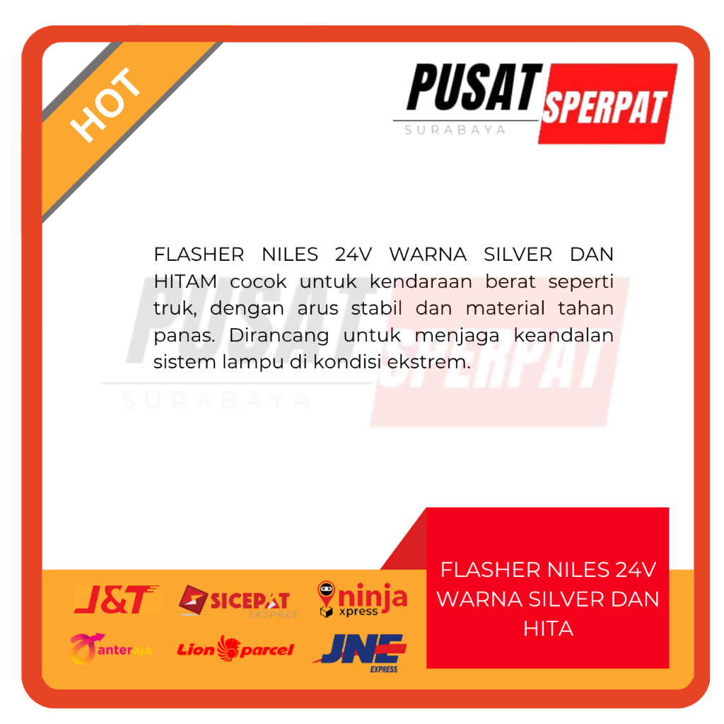 FLASHER NILES 12V WARNA SILVER DAN HITAM, ARUS STABIL, TAHAN PANAS, IDEAL UNTUK TRUK ATAU KENDARAAN BERAT