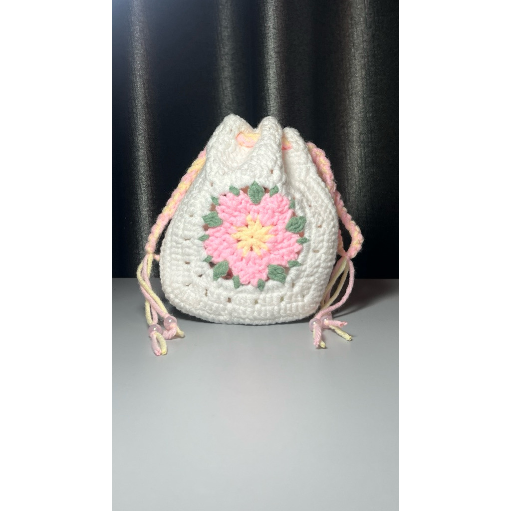 Crochet granny square pouch
