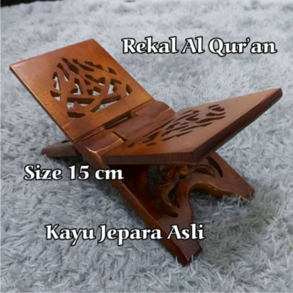 Rekal/ Rekhal /Rekal Alquran/Tempat Al Qur'an, tempat Al-Qur'an /meja lipat motif iqrok Ukur Jumbo K