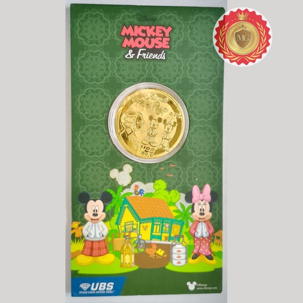 emas logam mulia angpao UBS Mickey mouse 0,2gr gram