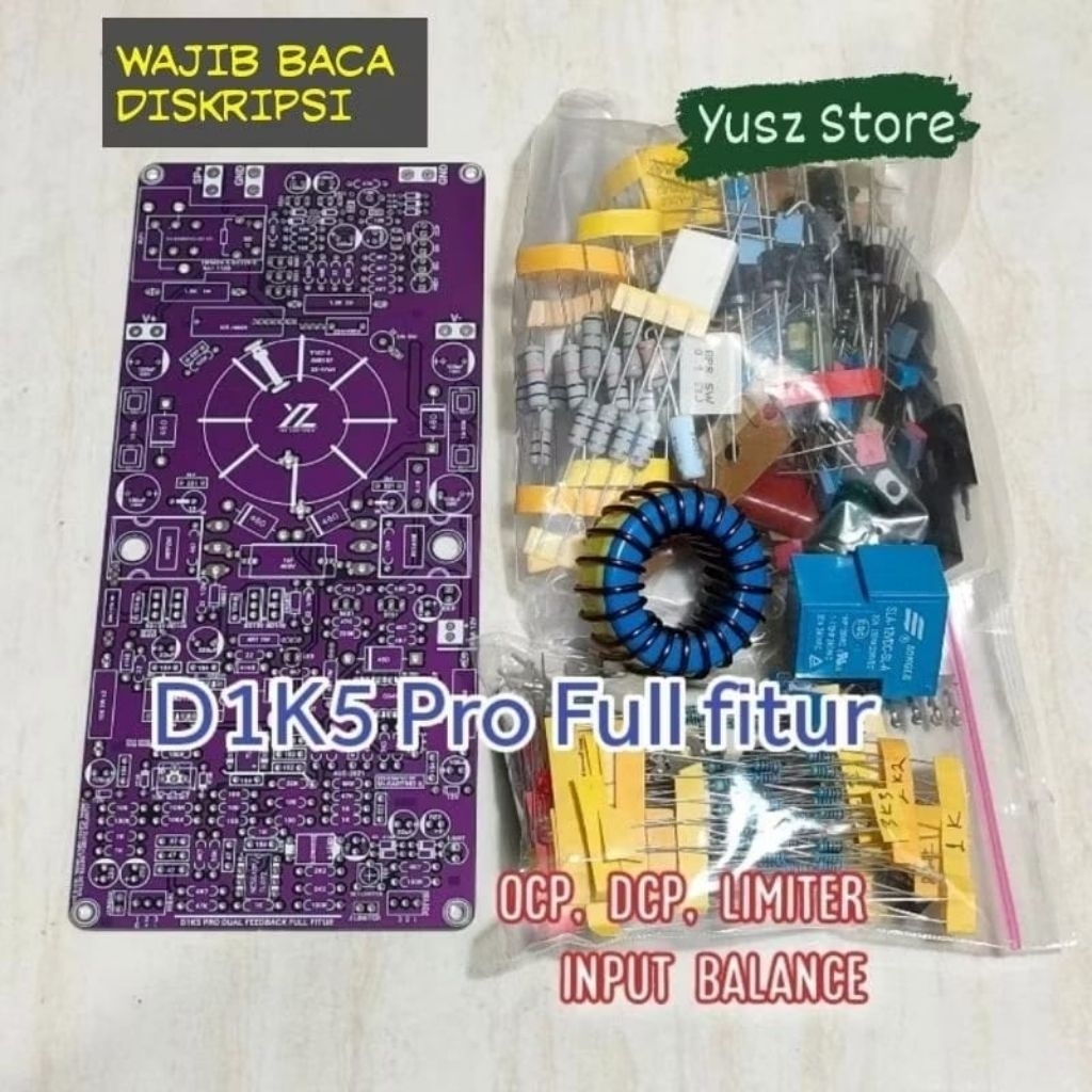 DIY D1K5 Pro Paket DIY Power Amplifier Class D D1K5 Pro Full Fitur Class d power amplifier