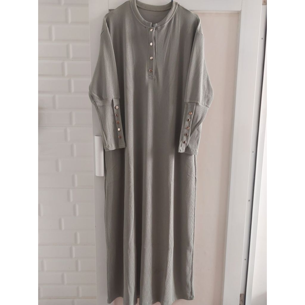 pl preloved gamis wanita abaya knit new