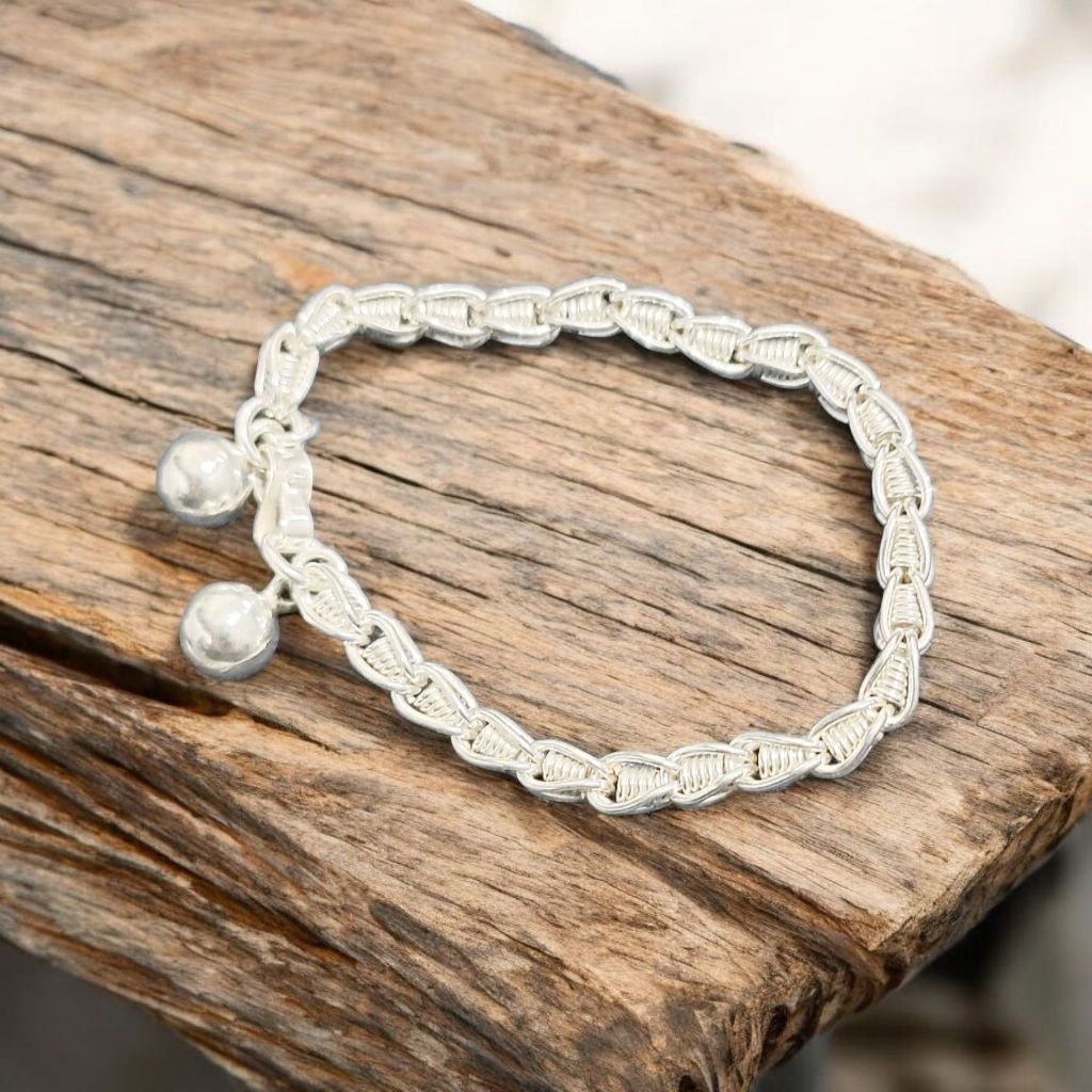 Gelang Anak Perak Asli Model Pir Lilit - Silver ORI 999 (GA5GR)