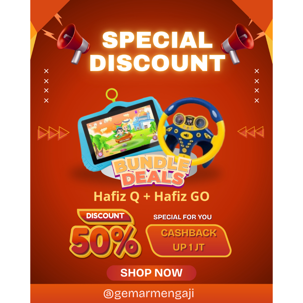 (PROMO BUNDLING) Smart Hafiz V5/Hafiz Q Bundling Sajadah Yellow/Hafiz Phone/Hafiz Hafizah Boo/Hafiz 