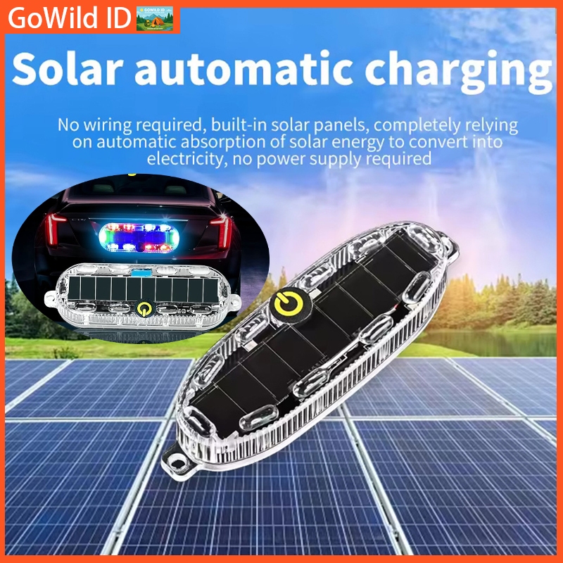 1PCS Lampu Kedip Solar Powered LED Lampu Pesawat Motor Mobil Truk RGB 3 Mode