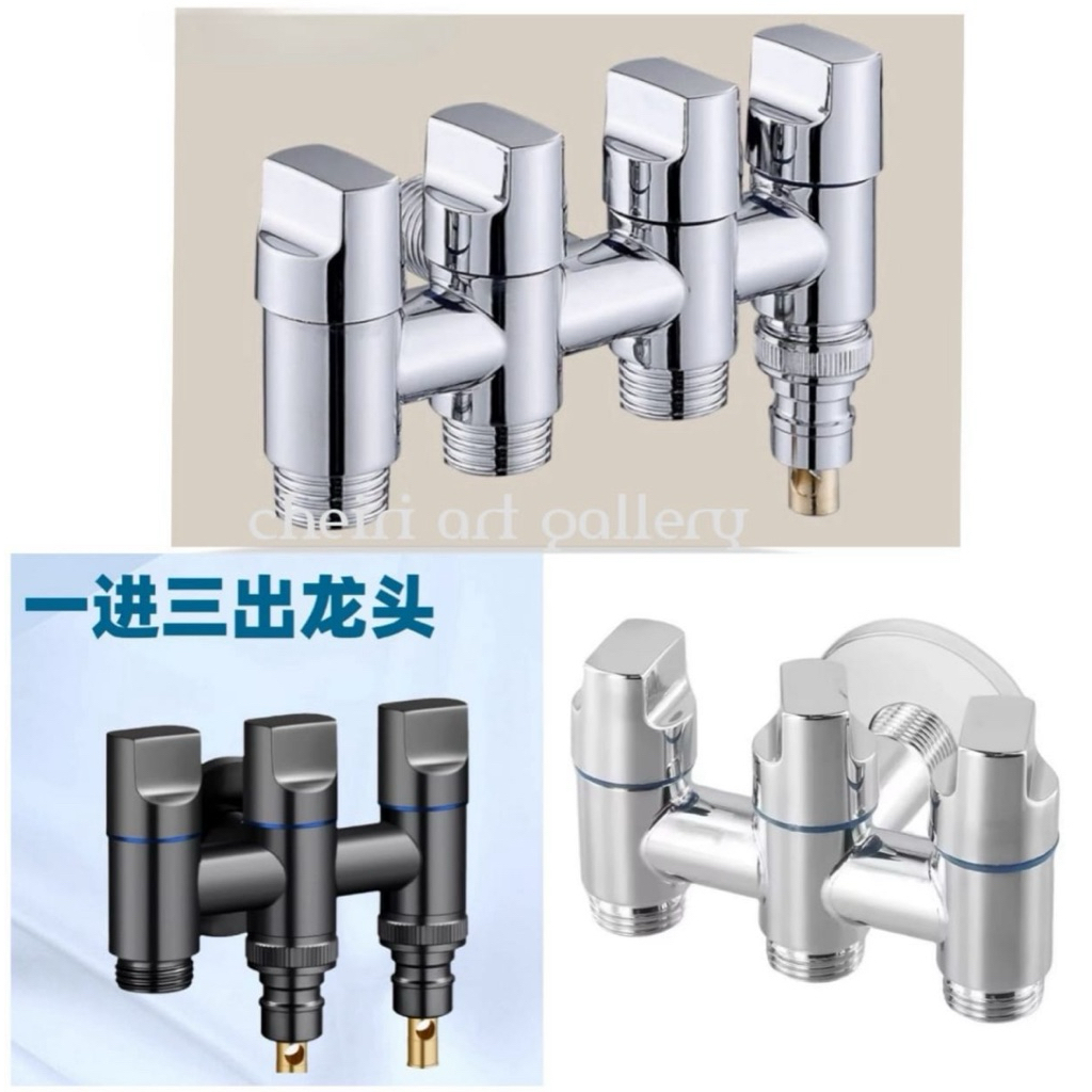 Stop kran Mini cabang 3 cabang 4 Stainless steel 304 /Keran air cabang three control water outlet pe