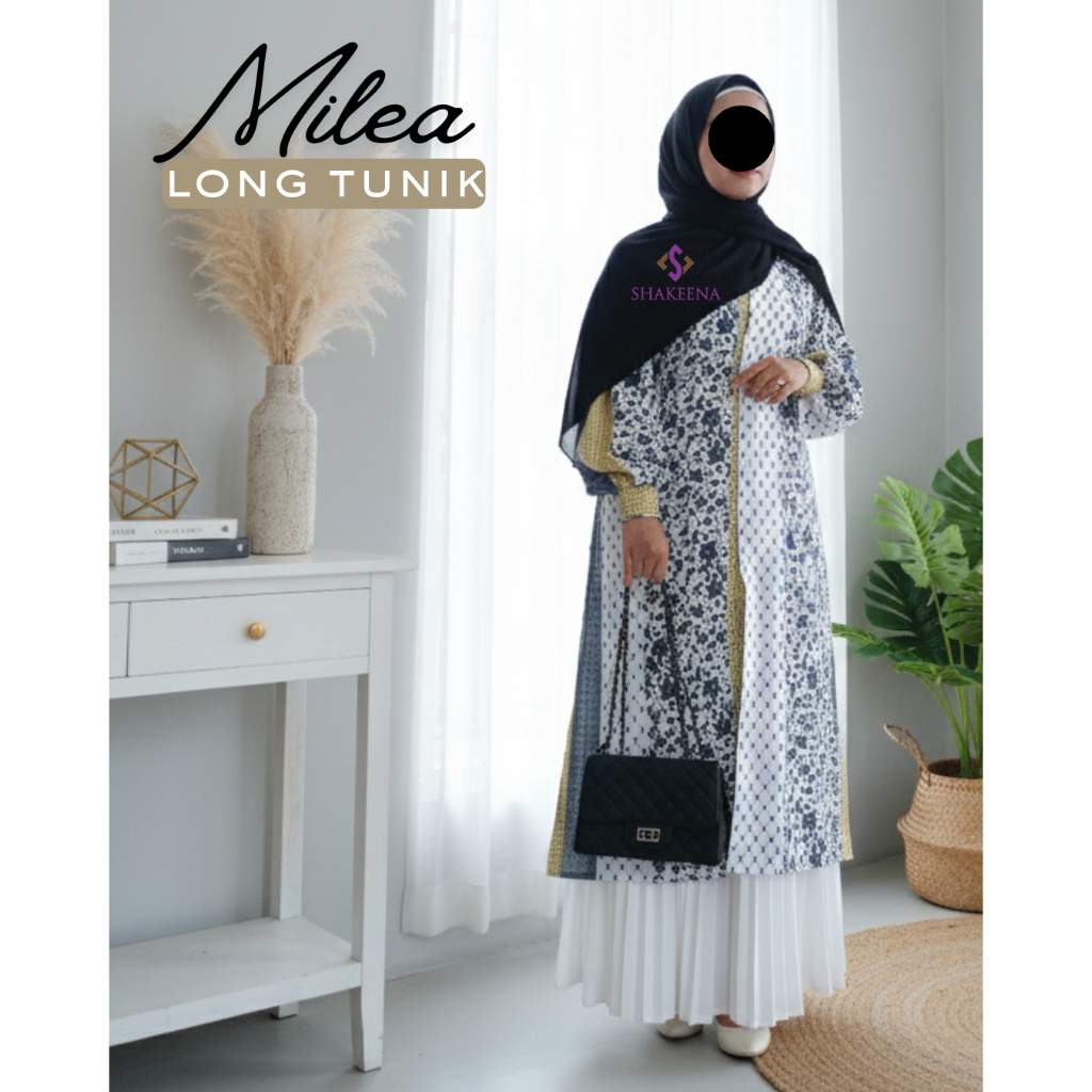 Milea Long Tunik - Baju Atasan Wanita Kekinian Terbaru
