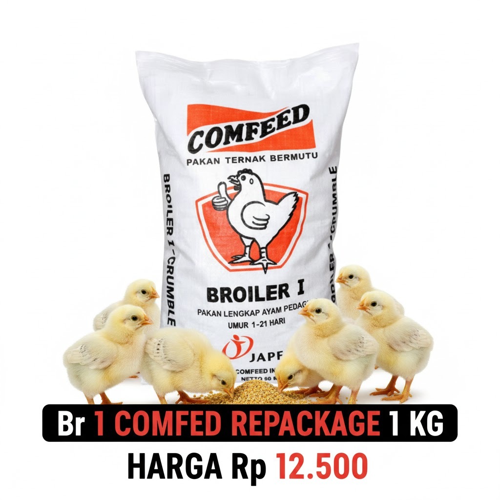 BR 1 , Broiler 1, comfeed Pakan Anak Ayam umur 1- 21 hari, Voer ayam DOC, pakan anak Ayam pedaging, 