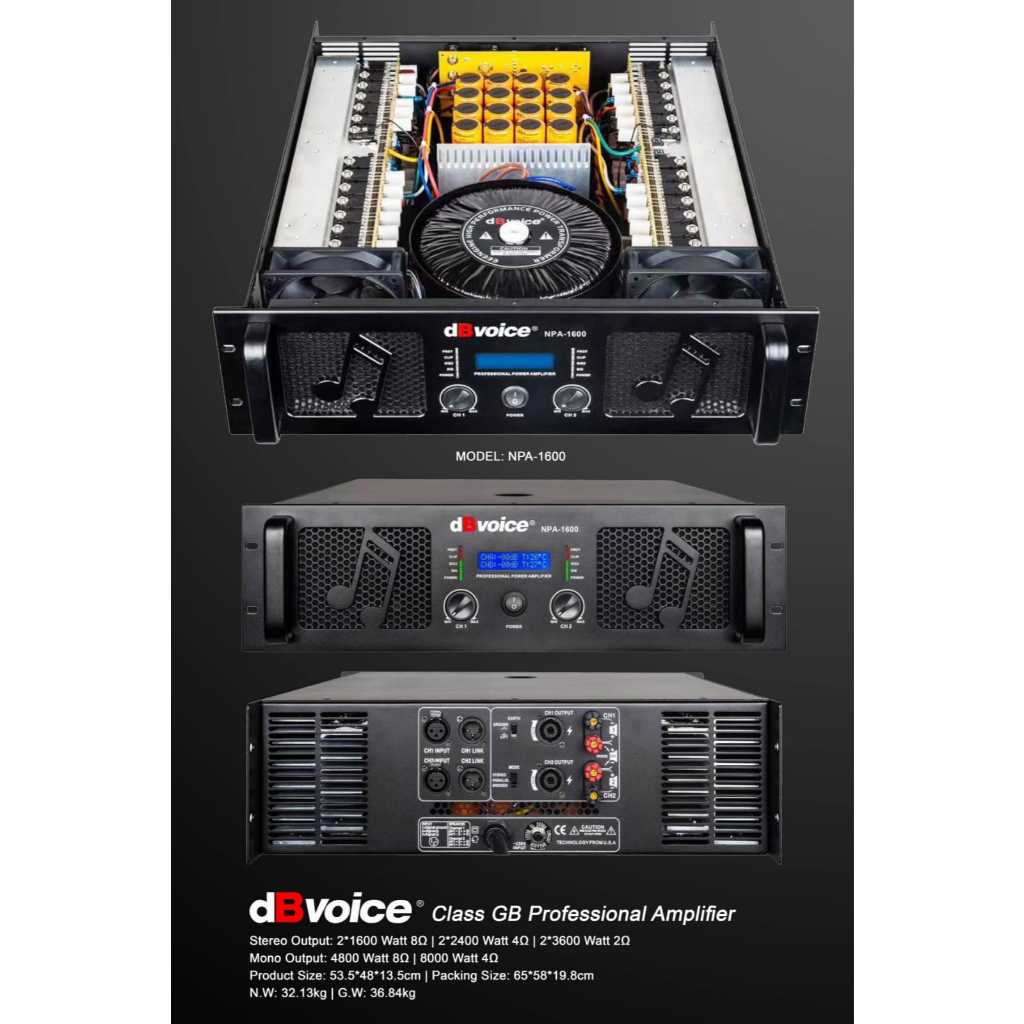 Power dBvoice NPA 1600 / NPA1600 Amplifier Class GB