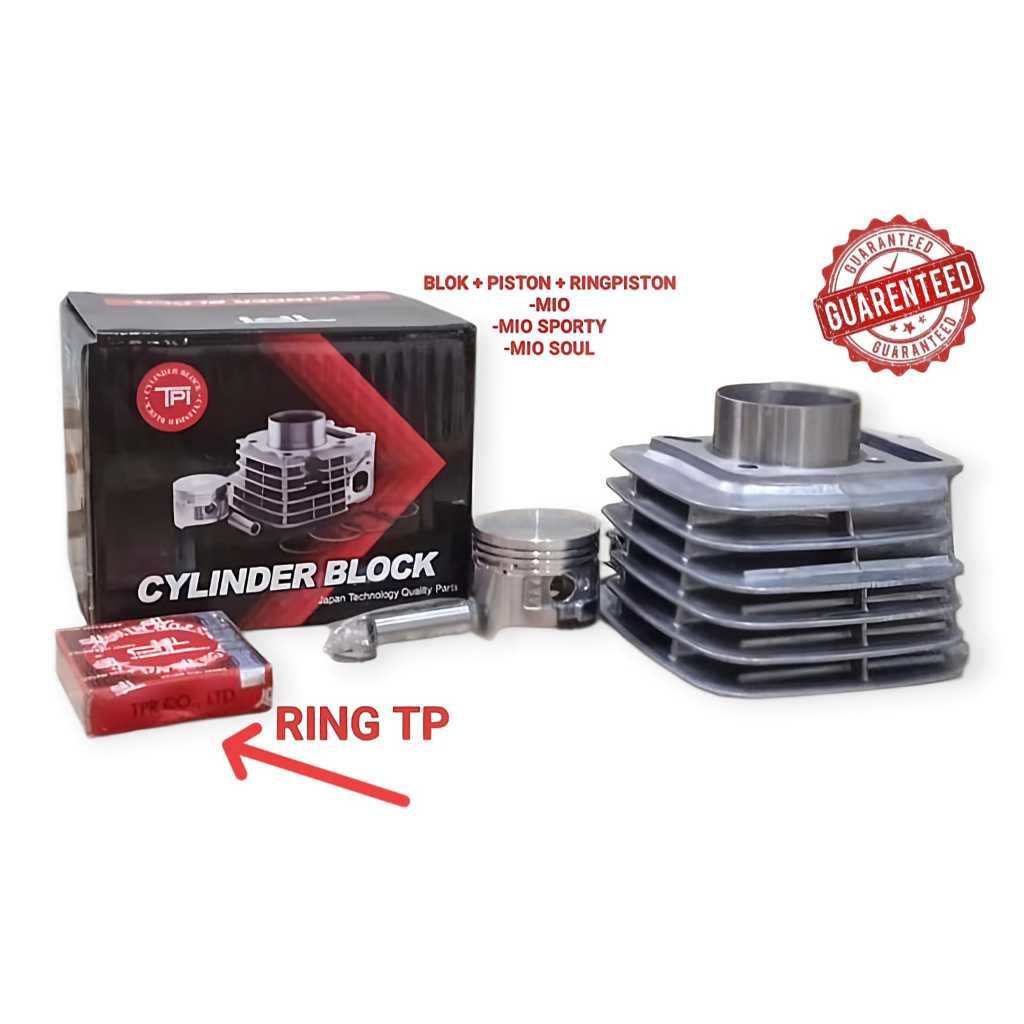BLOK KOMPLIT CYLINDER BLOK ASSY PISTON + RING + BLOK MIO MIO SPORTY MIOSOUL KARBURATOR GARANSI 30HAR