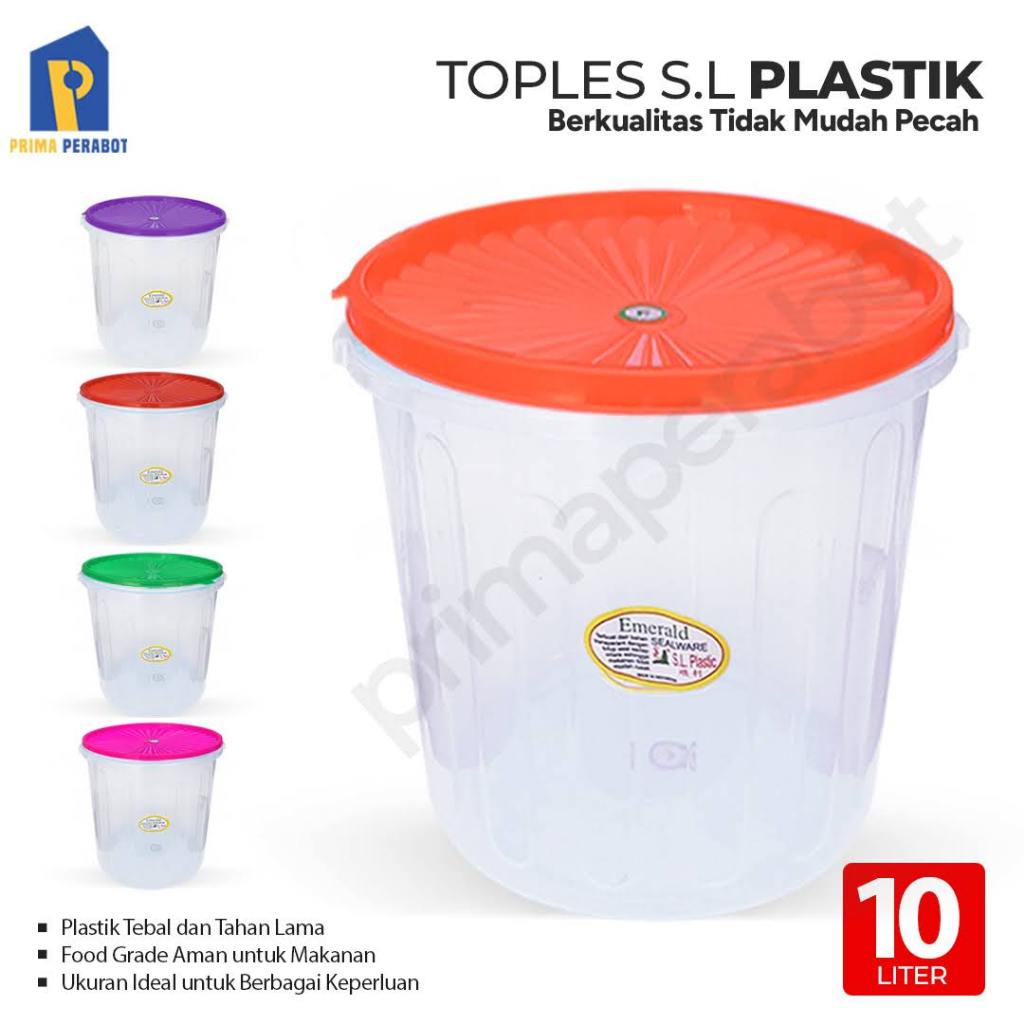Toples Sealware Bulat 10 Liter Toples Krupuk Wadah Snack