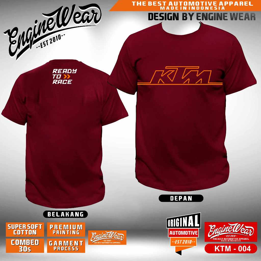 Kaos KTM racing T-shirt  motor cross baju motocross adventure racing kaos otomotif motor trail traba