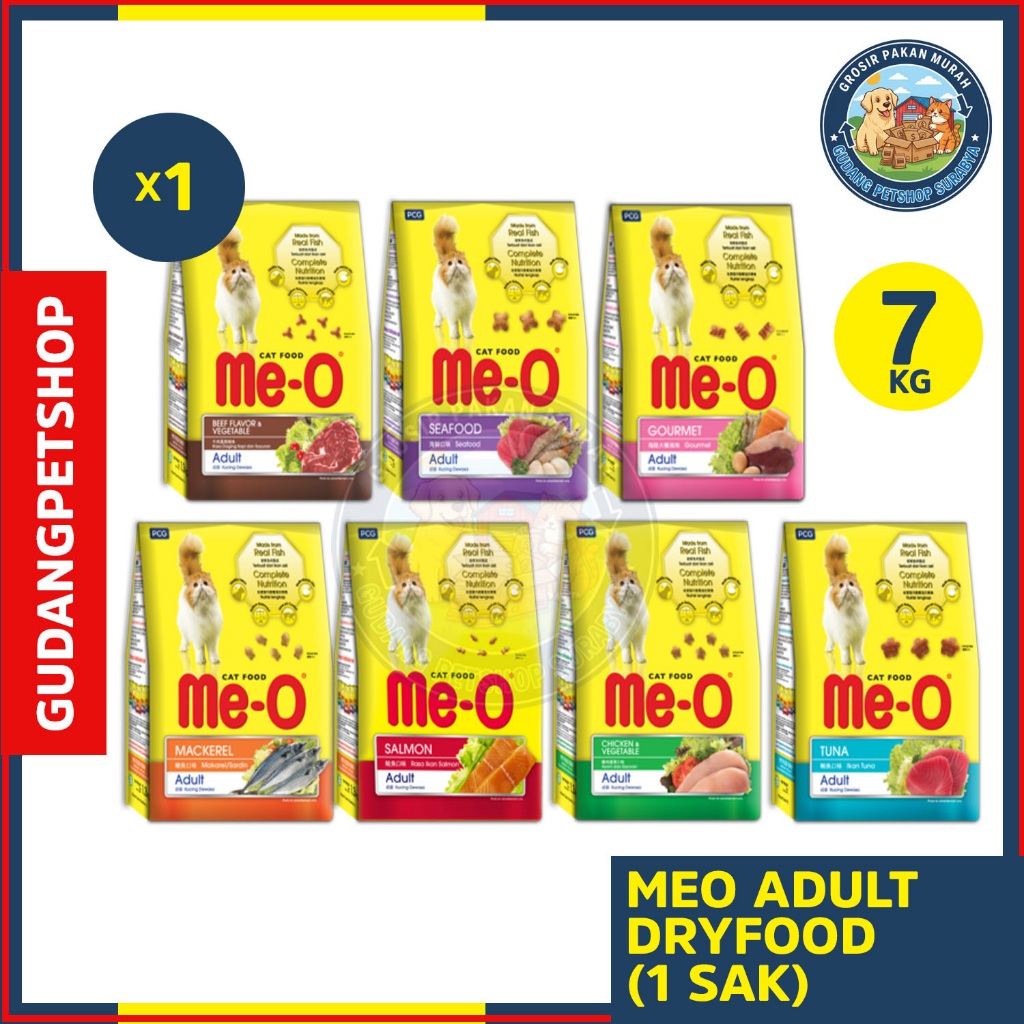 Meo Sak Beef 7kg - Meo Sak Chicken 7kg - Meo Sak Tuna 7kg - Meo Sak Seafood 7kg - Meo Sak Salmon 7kg